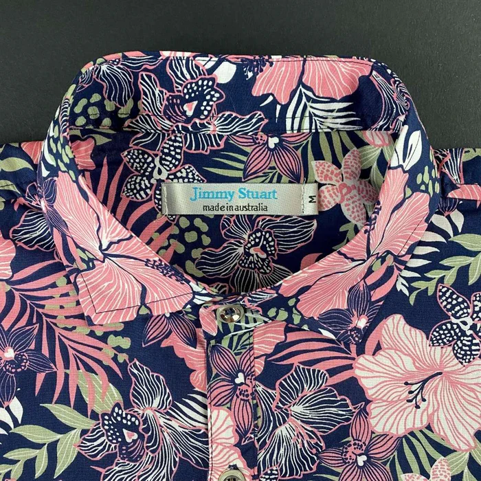 Jimmy Stuart HIBISCUS HAWAIIAN L/S SHIRT - Pink/Navy - Image 4