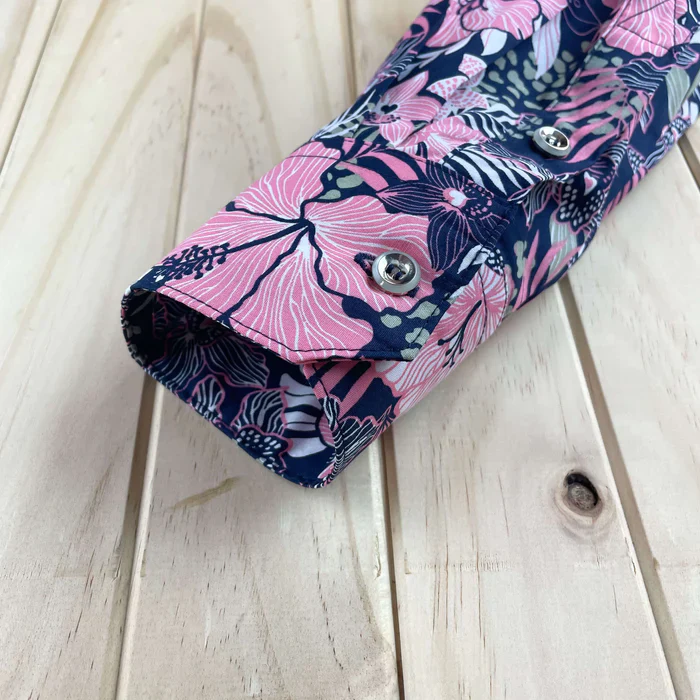 Jimmy Stuart HIBISCUS HAWAIIAN L/S SHIRT - Pink/Navy - Image 5