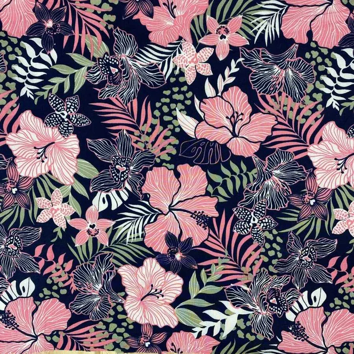 Jimmy Stuart HIBISCUS HAWAIIAN L/S SHIRT - Pink/Navy - Image 6