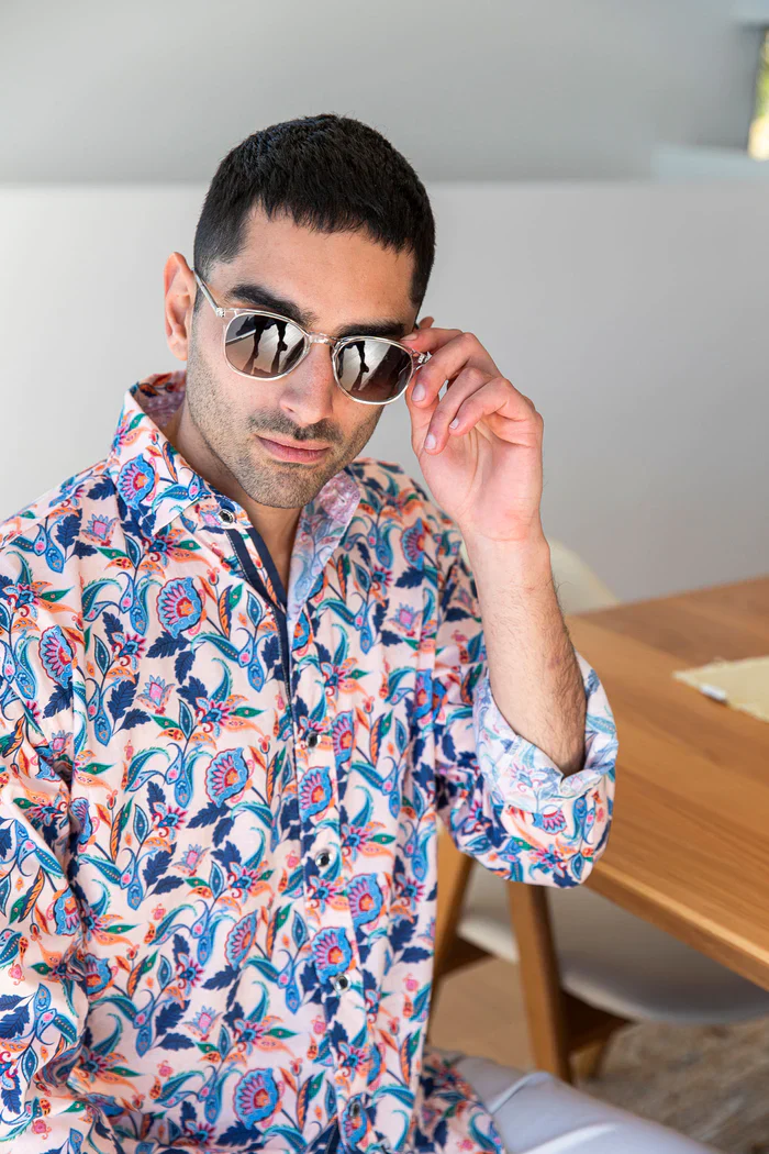 Jimmy Stuart POETRY FLORAL L/S SHIRT - Pink/Blue - Image 2