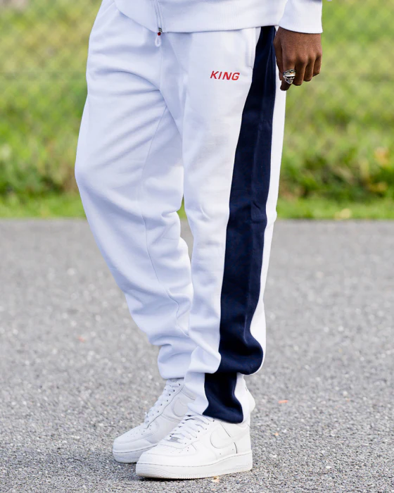 KING MANOR TRACKSUIT BOTTOMS - WHITE - Image 2