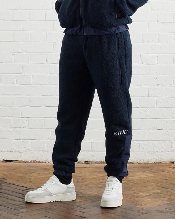 KING TENNYSON SHERPA TRACKSUIT BOTTOMS - INK BLUE - Image 3