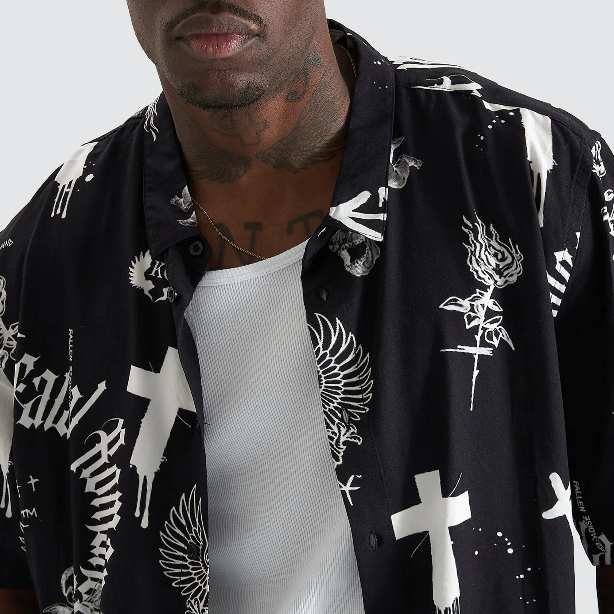 KISS CHACEY Augur Party Shirt - Black/White - Image 5