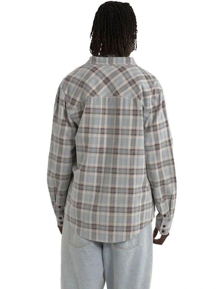 KISS CHACEY Driver Casual Long Sleeve Shirt - Grey Check - Image 4