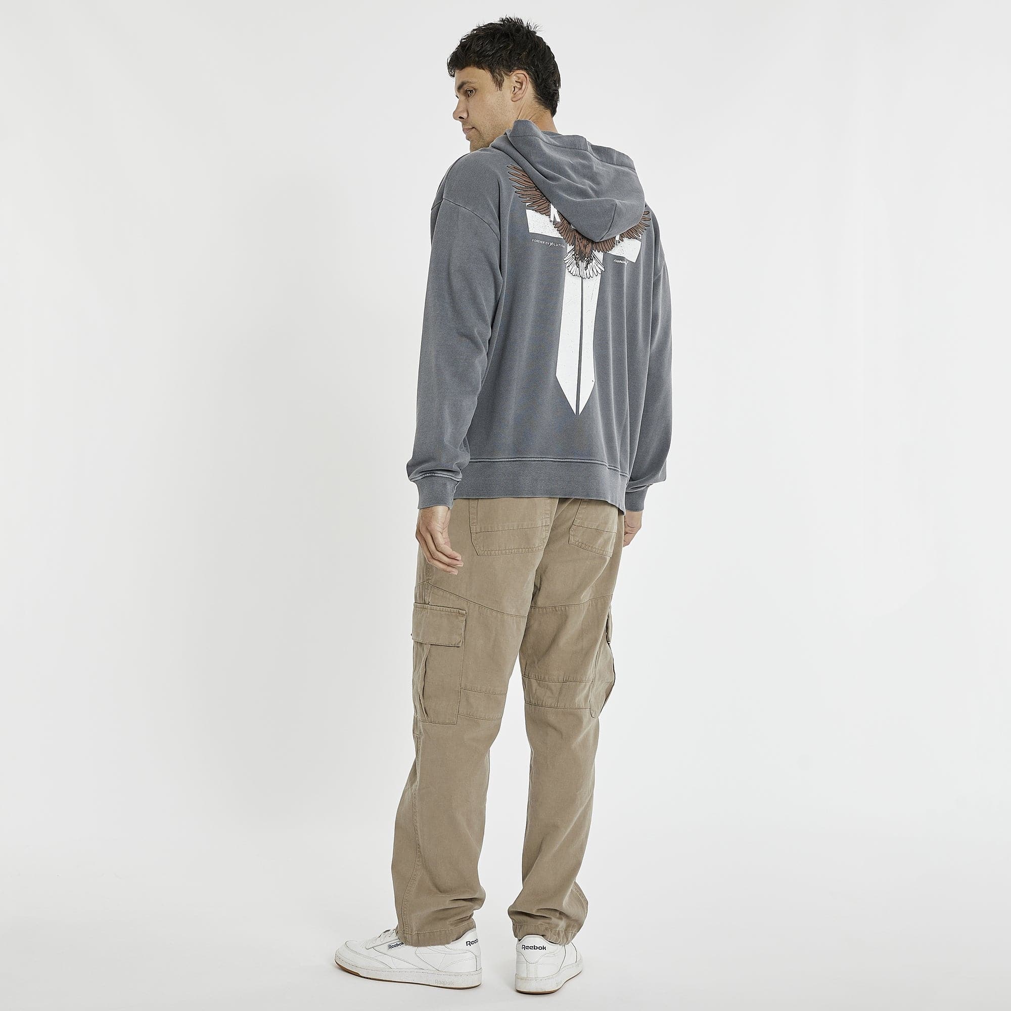 KISS CHACEY Evolution Relaxed Zip Front Hoodie - Pigment Castlerock - Image 2