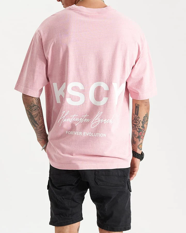 KISS CHACEY Hungtington Heavy Oversized Tee - Pigment Salmon - Image 3