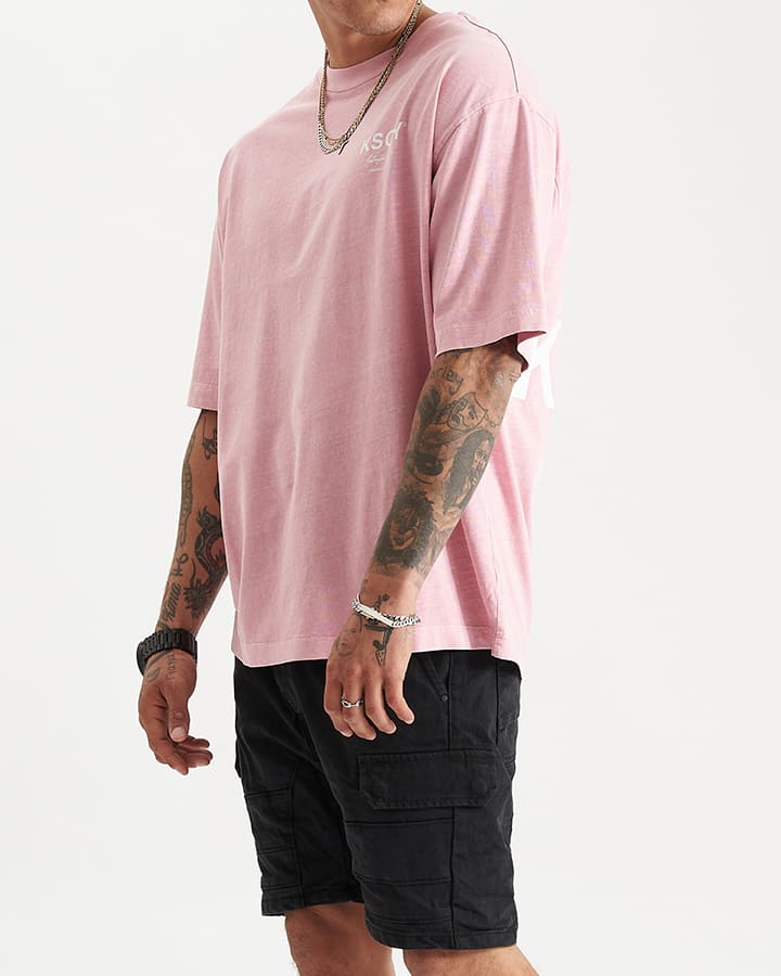 KISS CHACEY Hungtington Heavy Oversized Tee - Pigment Salmon - Image 4