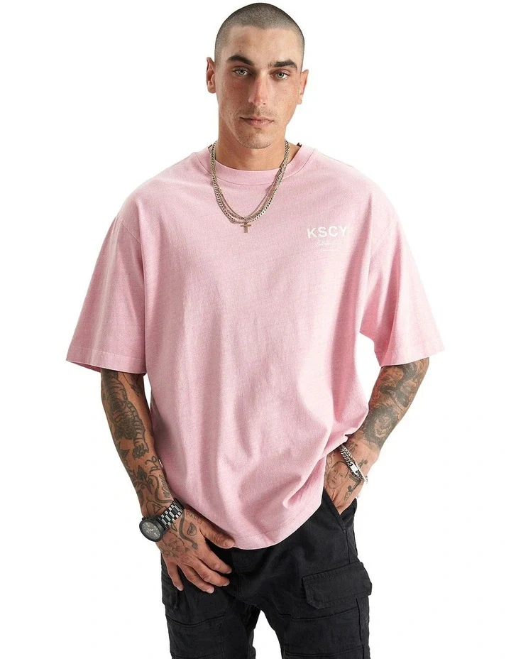 KISS CHACEY Hungtington Heavy Oversized Tee - Pigment Salmon - Image 5