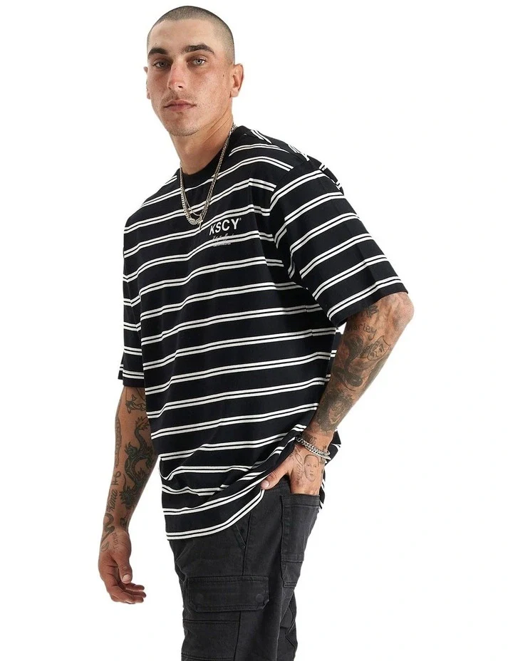 KISS CHACEY Lorenzo Heavy Oversized Tee - Black/White - Image 4