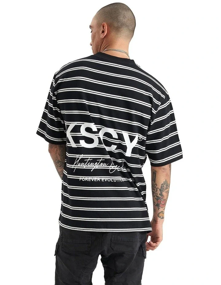 KISS CHACEY Lorenzo Heavy Oversized Tee - Black/White - Image 5