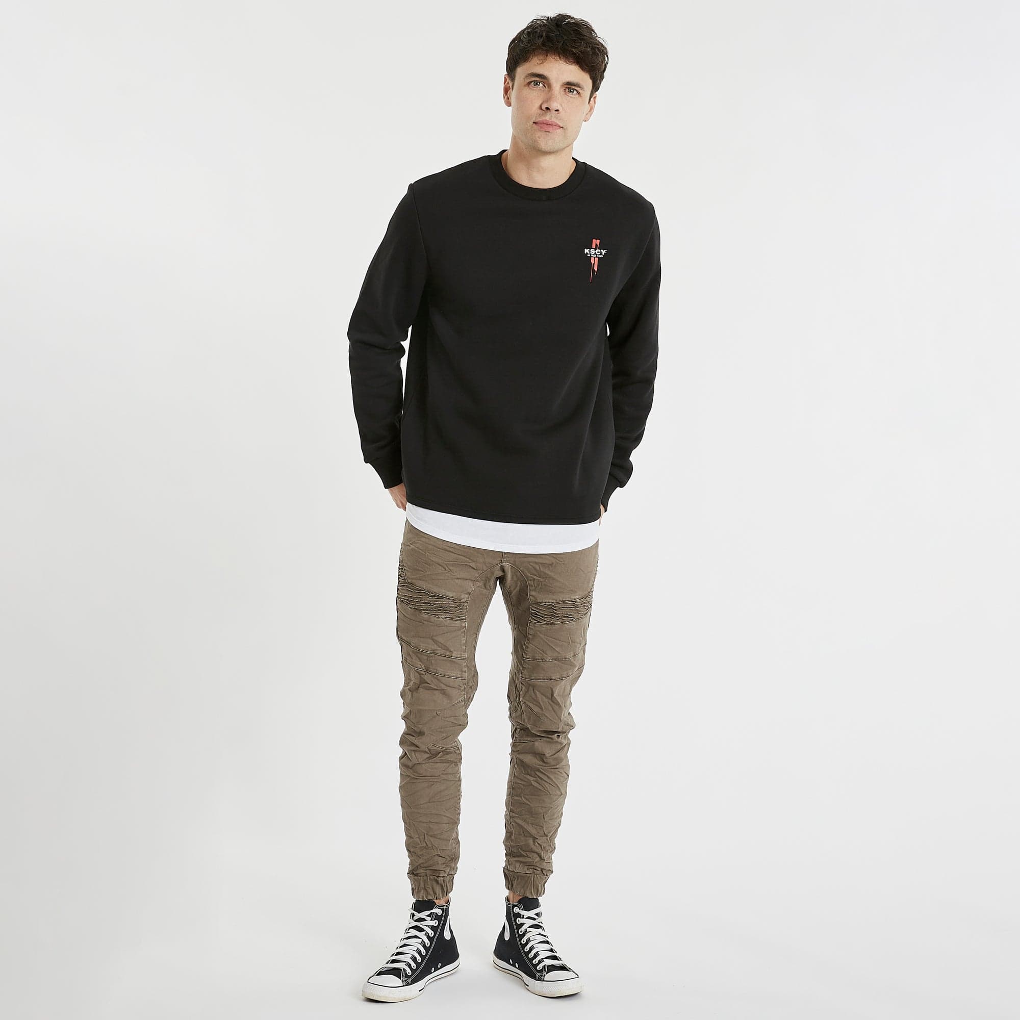 KISS CHACEY Oakwood Layered Jumper Jet Black