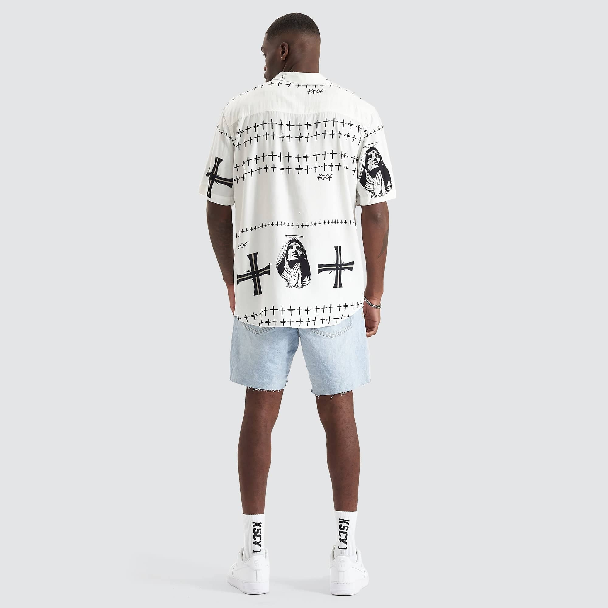 KISS CHACEY Omens Party Shirt- White/Black - Image 5