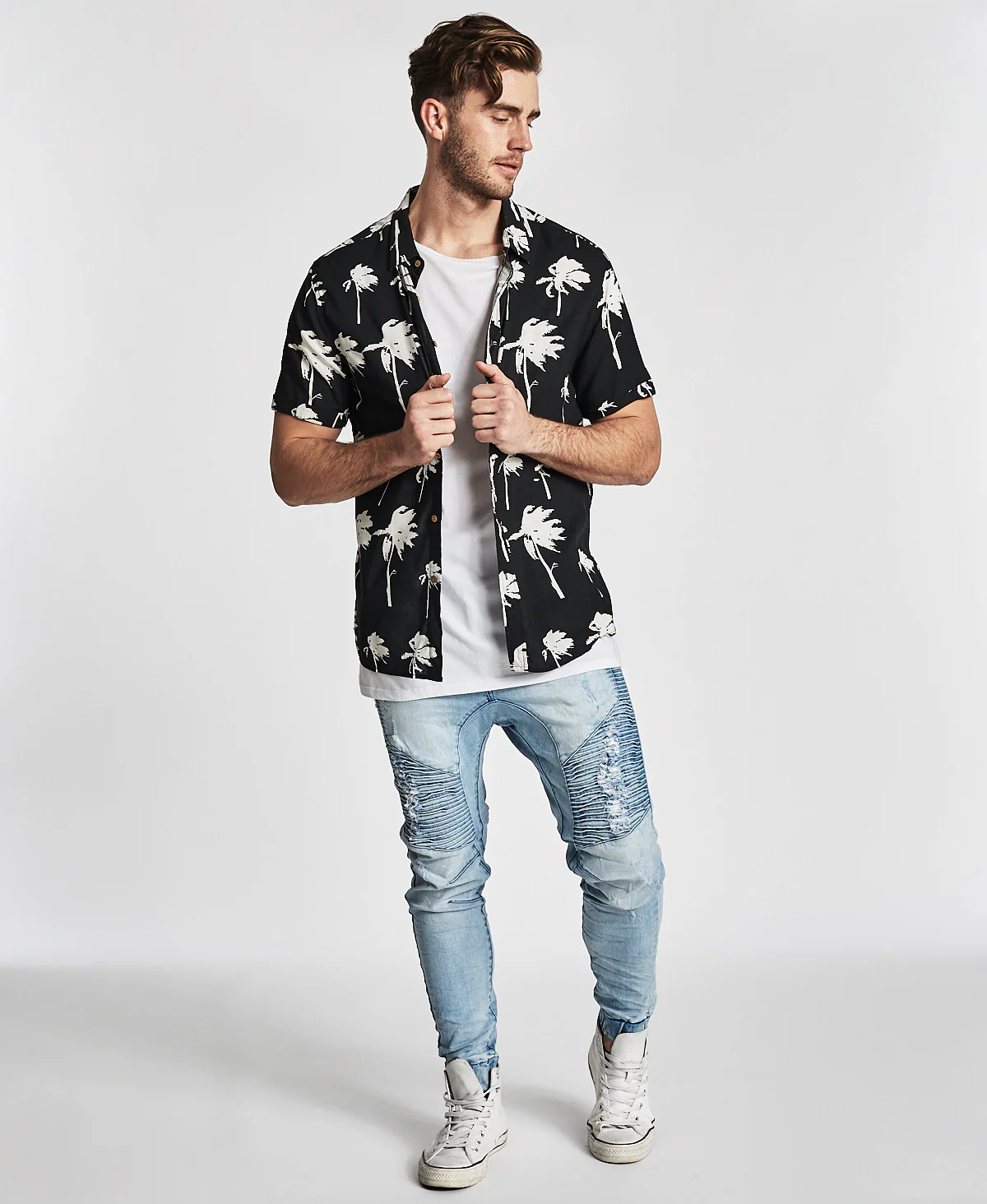 KISS CHACEY PARADISE SS CASUAL SHIRT BLACK