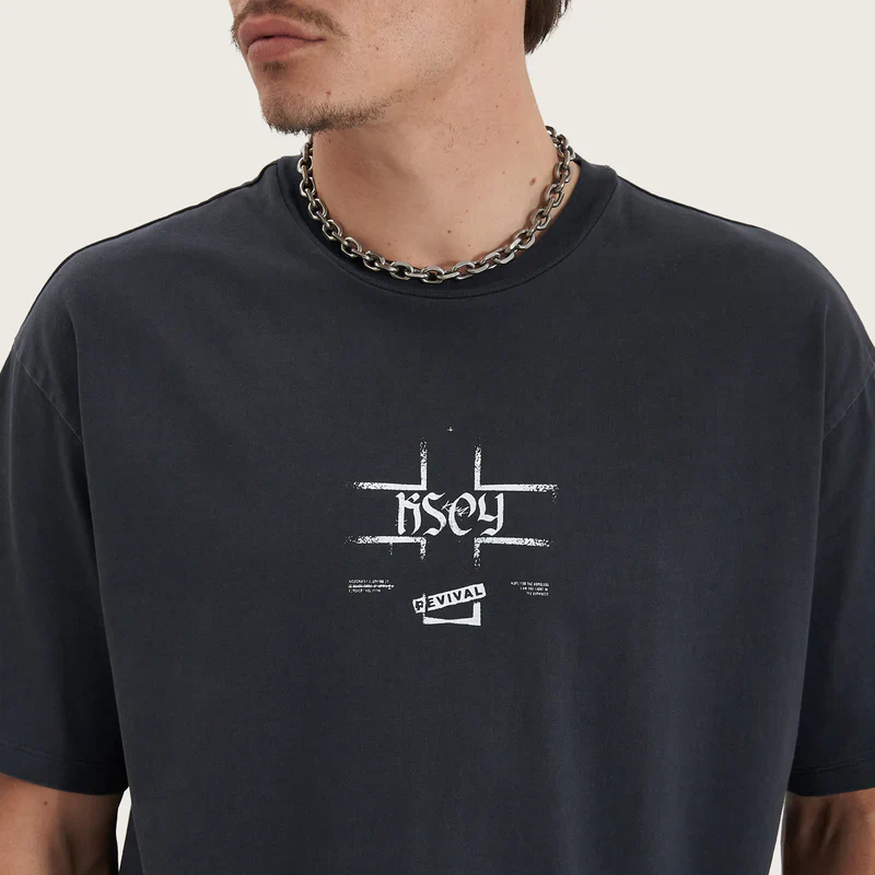 KISS CHACEY Revival Heavy Box Fit Tee - Pigment Vulcan - Image 3