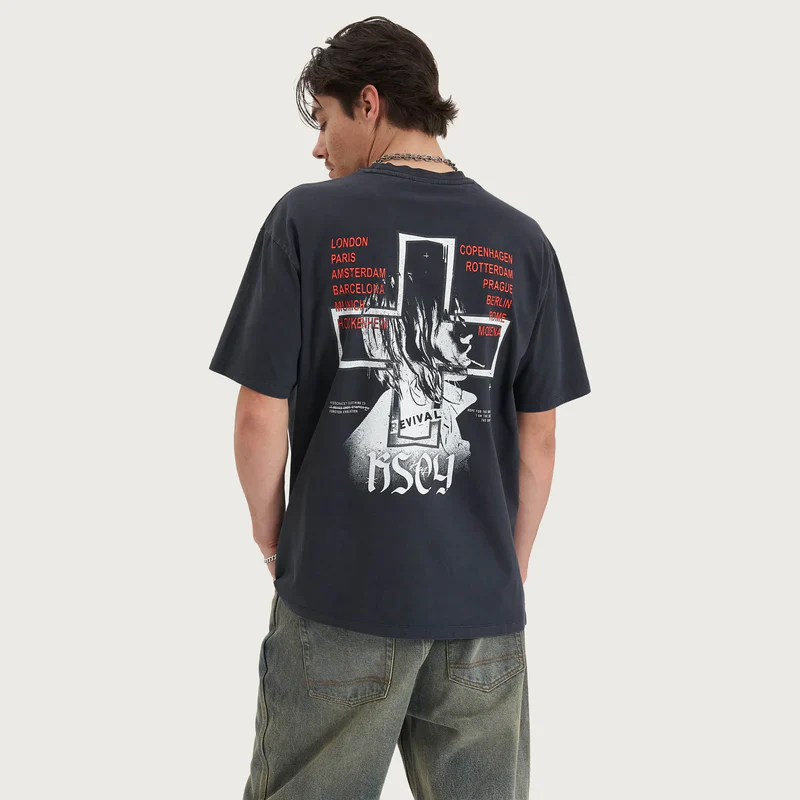 KISS CHACEY Revival Heavy Box Fit Tee - Pigment Vulcan - Image 4