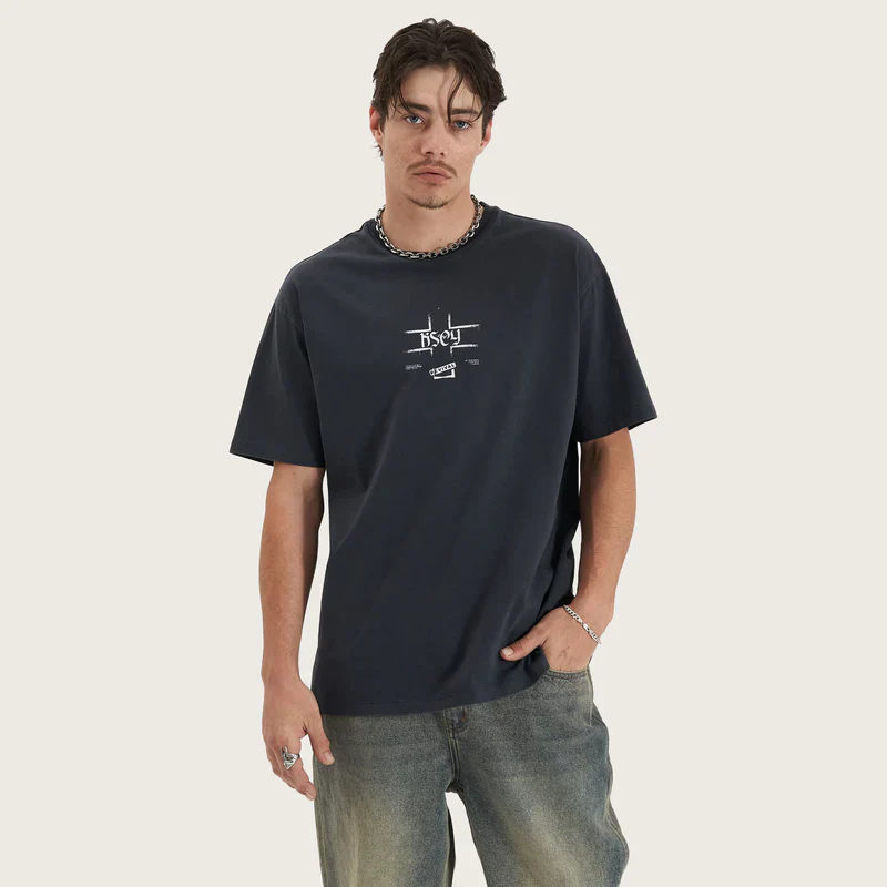 KISS CHACEY Revival Heavy Box Fit Tee - Pigment Vulcan - Image 5