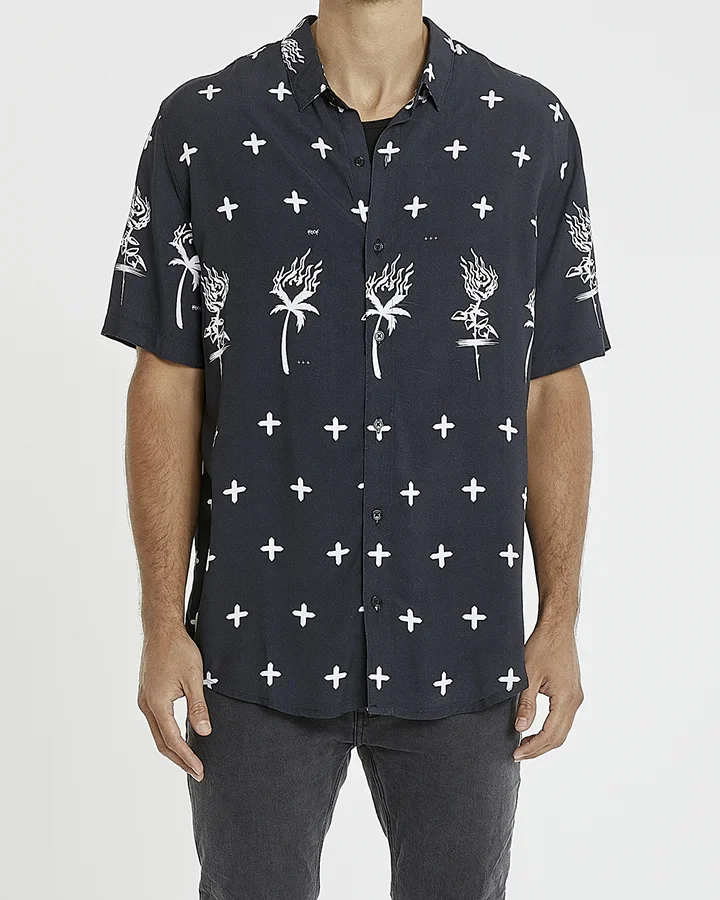 KISS CHACEY Sahara Relaxed S/S Shirt KC230917 - Black/White - Image 2