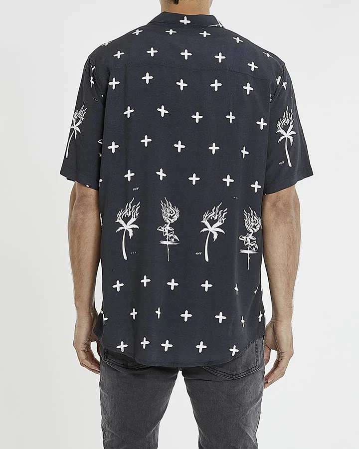KISS CHACEY Sahara Relaxed S/S Shirt KC230917 - Black/White - Image 5