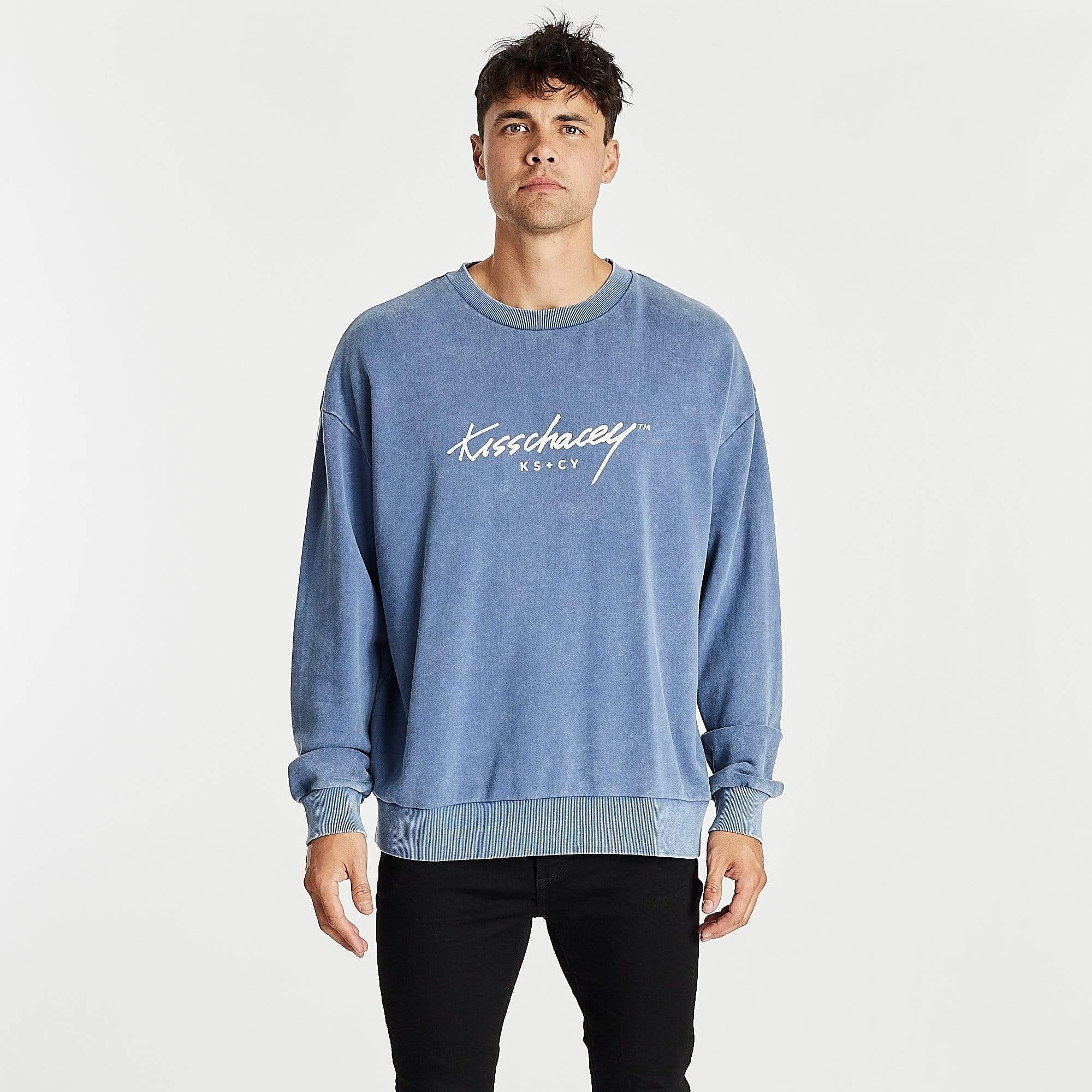 KISS CHACEY Solo Relaxed Jumper - Acid Blue - Image 5