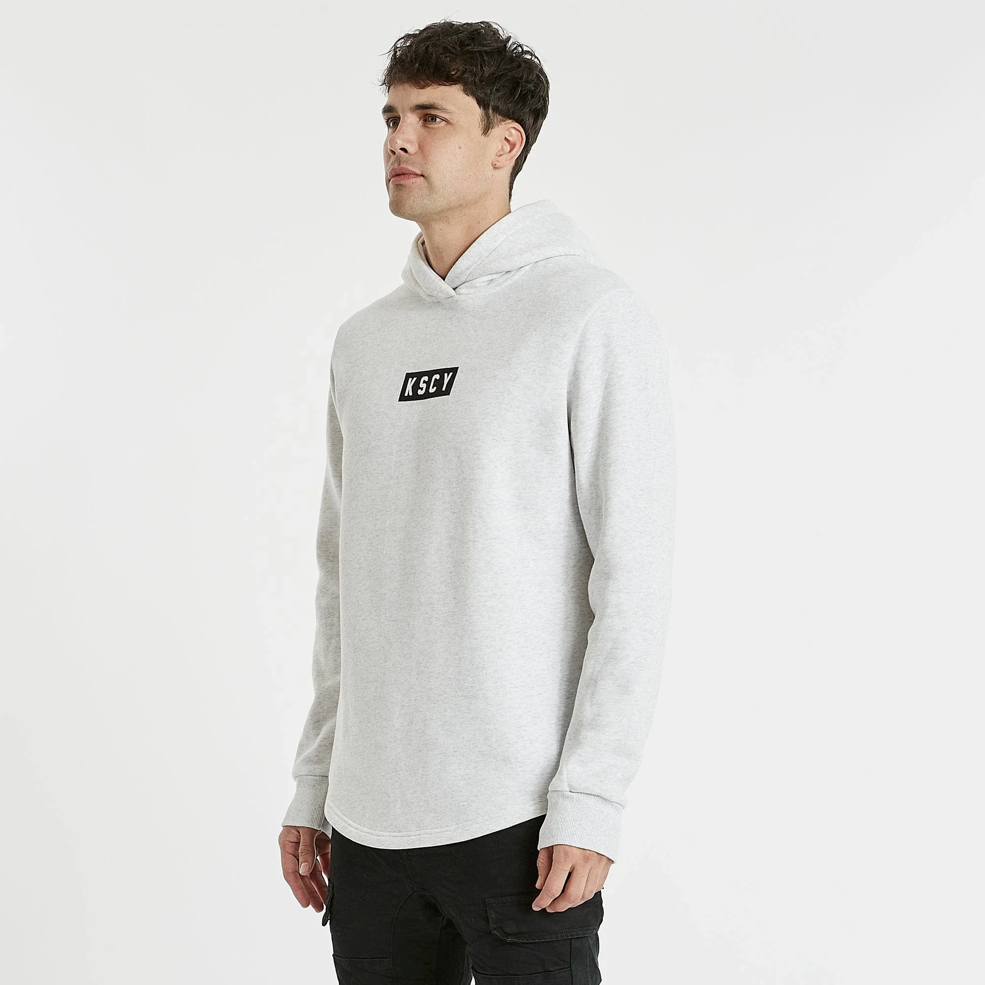 KISS CHACEY Carlsbad Hooded Dual Curved Jumper - Snow Marle - Image 6