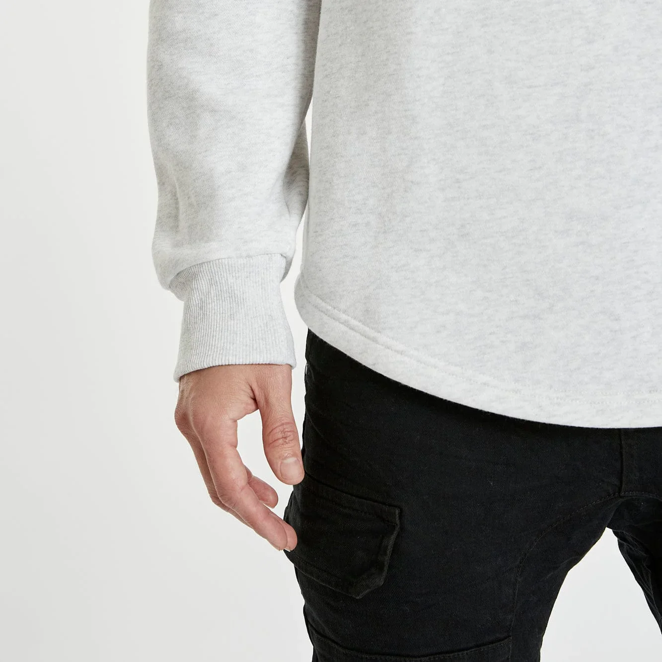 KISS CHACEY Carlsbad Hooded Dual Curved Jumper - Snow Marle - Image 7