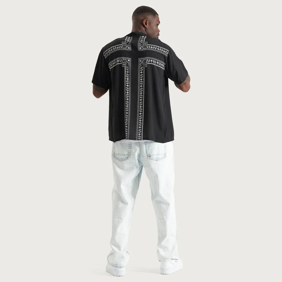 KISS CHACEY TRIUMPH RELAXED RESORT SHIRT - Black Print - Image 4