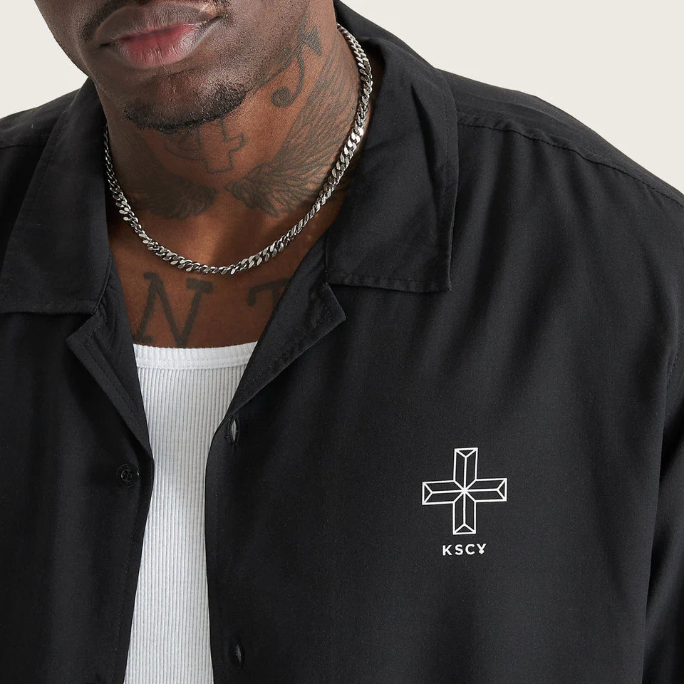KISS CHACEY TRIUMPH RELAXED RESORT SHIRT - Black Print - Image 5