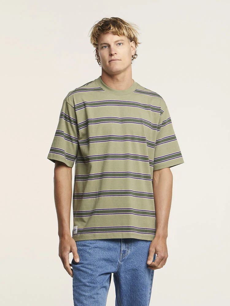 Lee BAGGY STRIPE 602296 RECYCLED COTTON TEE - Taps Stripe