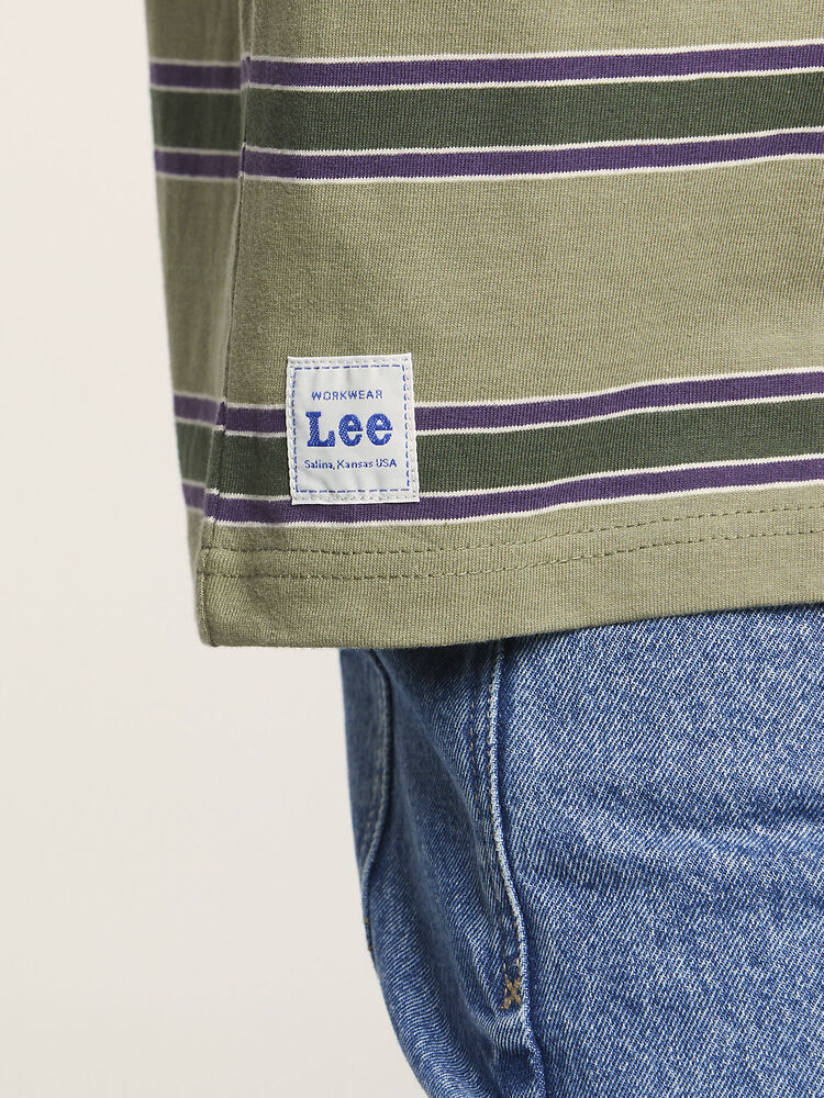Lee BAGGY STRIPE 602296 RECYCLED COTTON TEE - Taps Stripe - Image 3