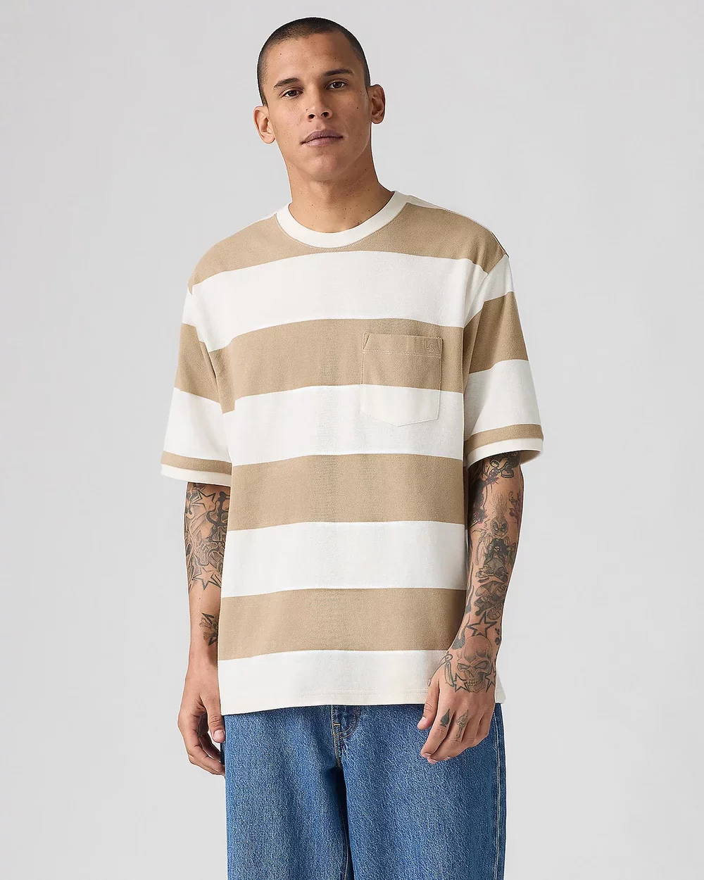 LEVI'S® 001MN-0003 Half-Sleeve Pique Tee - Rigby Stripe Chino - Image 2