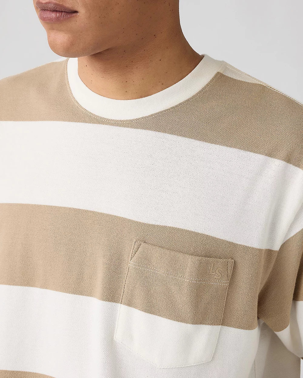 LEVI'S® 001MN-0003 Half-Sleeve Pique Tee - Rigby Stripe Chino - Image 3
