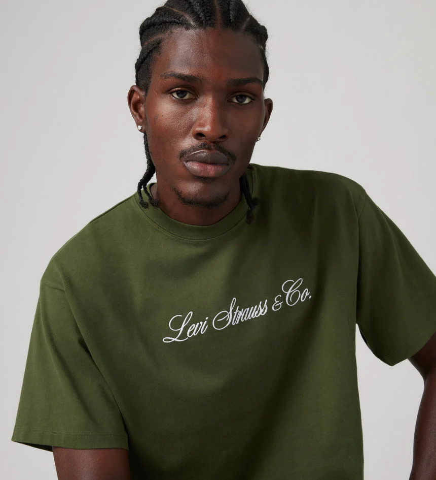 LEVI'S® 87373-0327 Graphic Vintage Fit Tee - Bri Levis Script Kombu Green