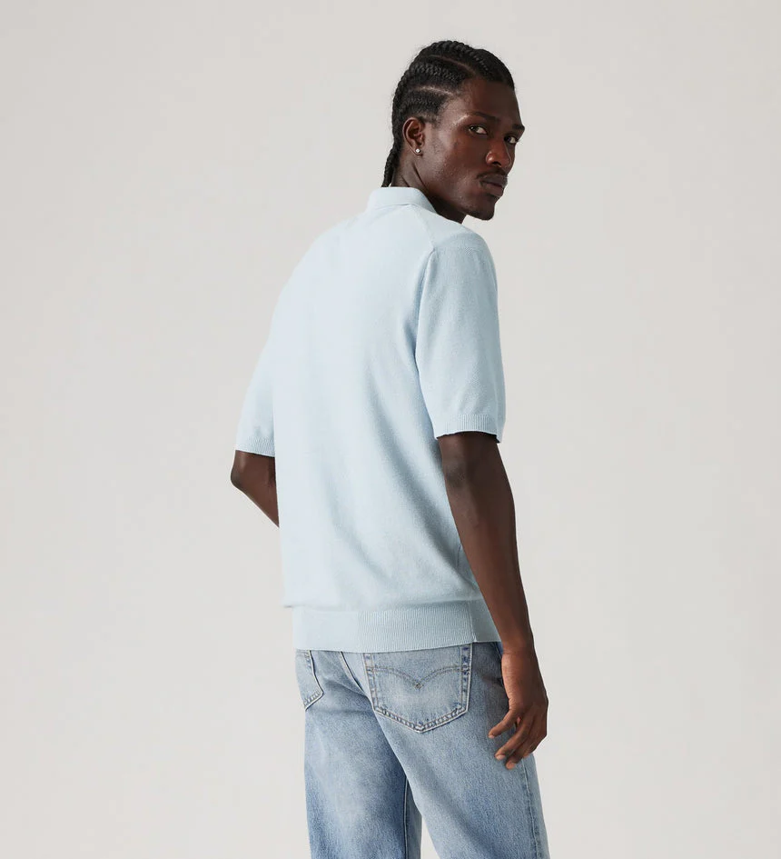 LEVI'S® A7294-0013 Sweater Knit Polo - Linen Seed Stitch Niagara Mist - Image 3