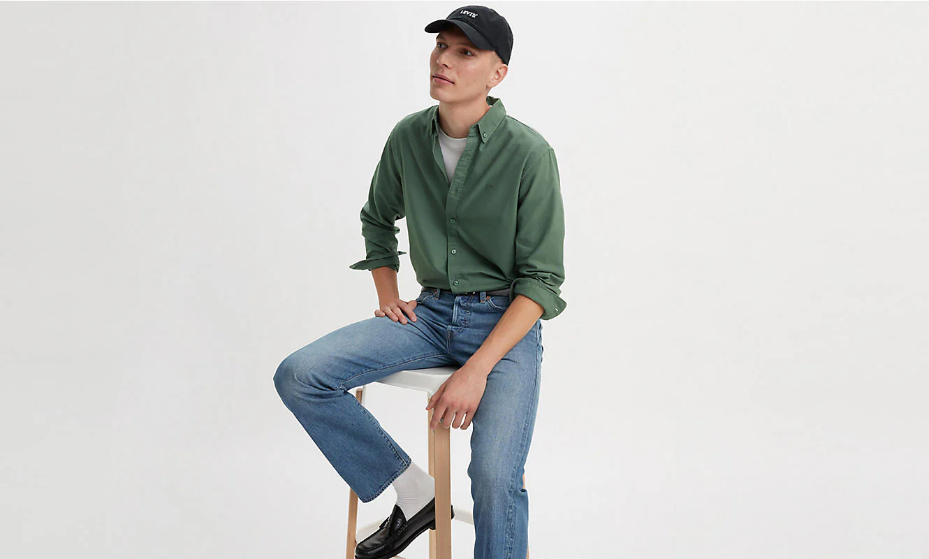 LEVI'S® AUTHENTIC BUTTON-DOWN SHIRT - Mill Forest Garment Dye - Image 2