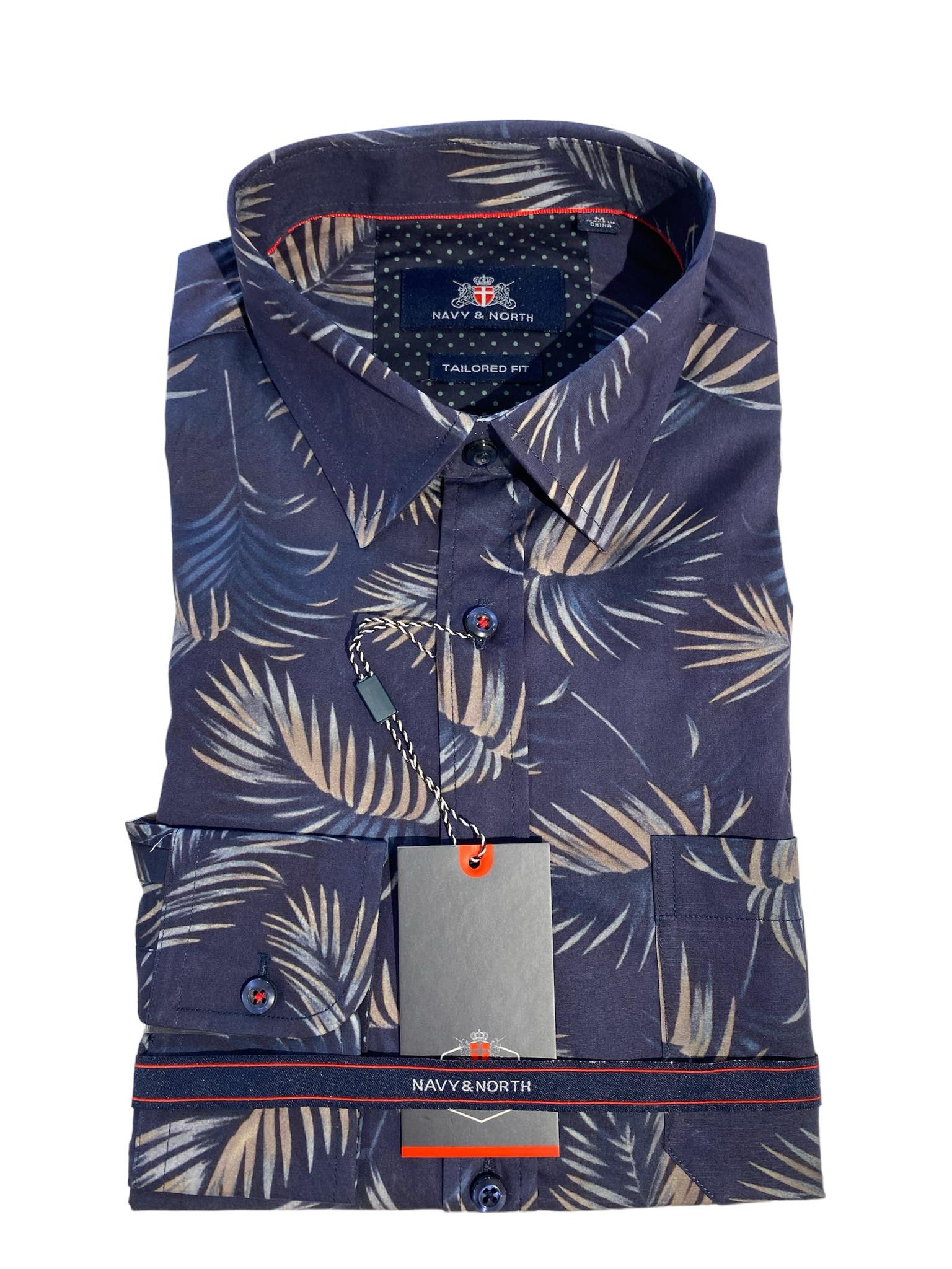 NAVY & NORTH N2472 Long Sleeve Woven Shirt - Carbon