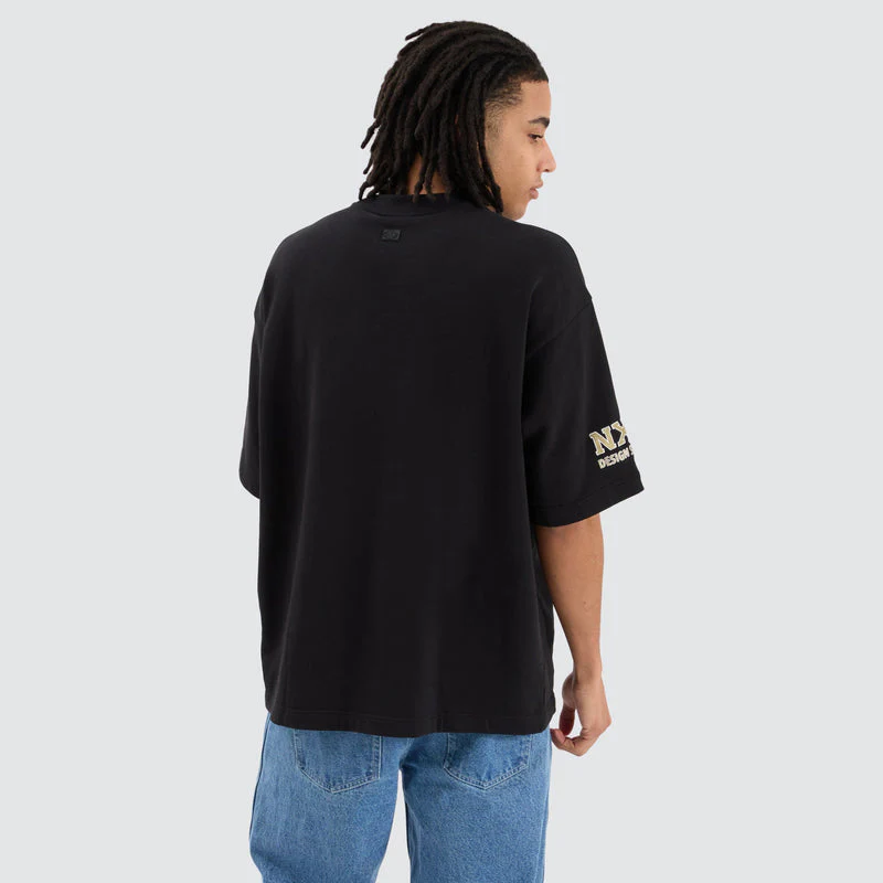 NENA AND PASADENA Collingwood Magpies AFL Mega Loopback Tee - Jet Black - Image 5