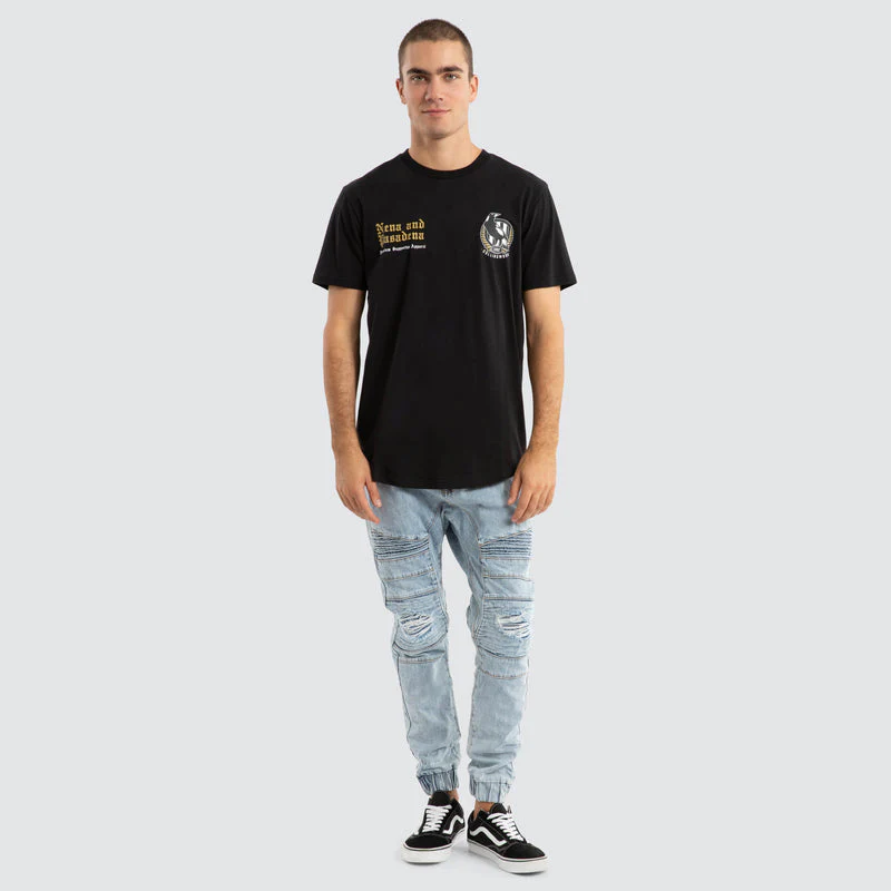 NENA AND PASADENA Collingwood Magpies AFL Vert Tee - Jet Black - Image 3