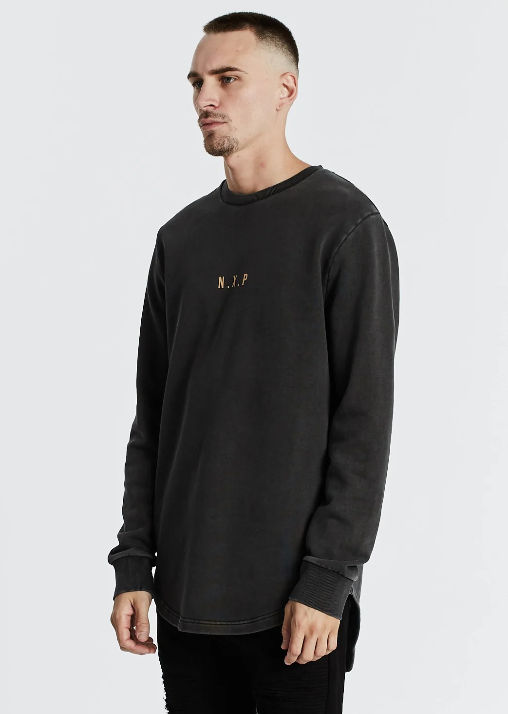 NENA AND PASADENA Crime Long Sleeve Curved Hem Jumper - Image 3