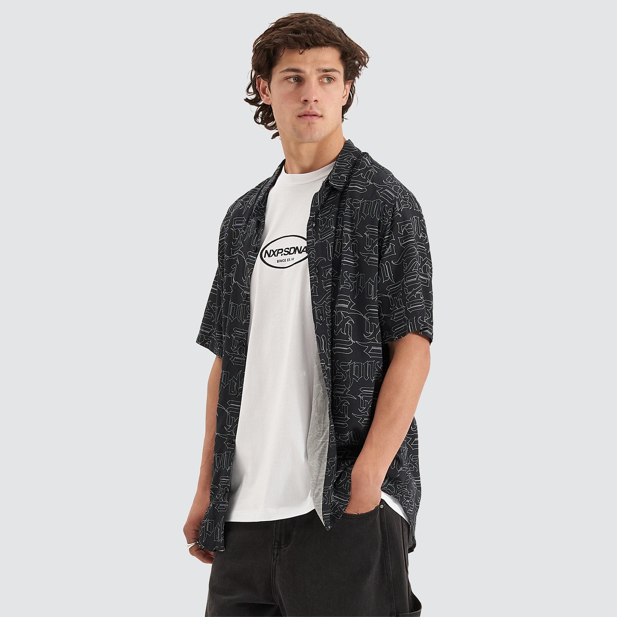 NENA AND PASADENA Criminalisation Relaxed Party Shirt Black Print - Image 5