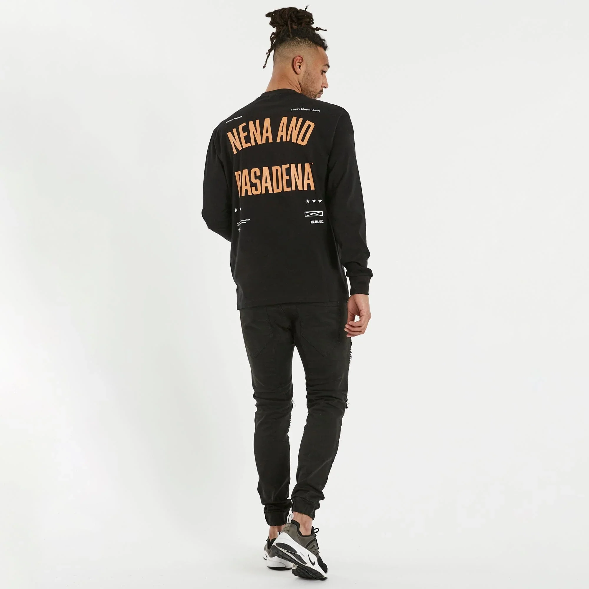 NENA AND PASADENA Domain Relaxed L/S Tee - Black - Image 2