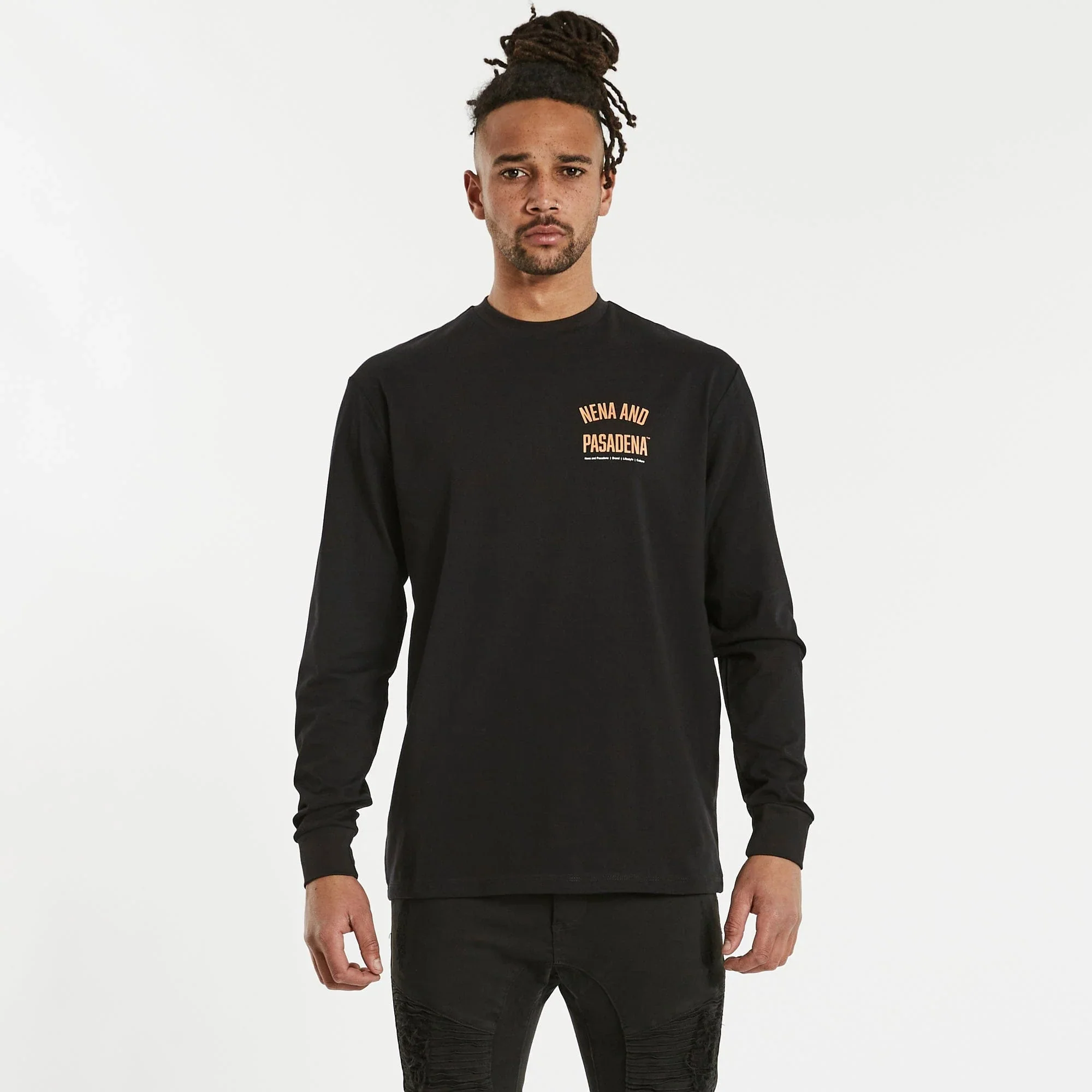 NENA AND PASADENA Domain Relaxed L/S Tee - Black - Image 3