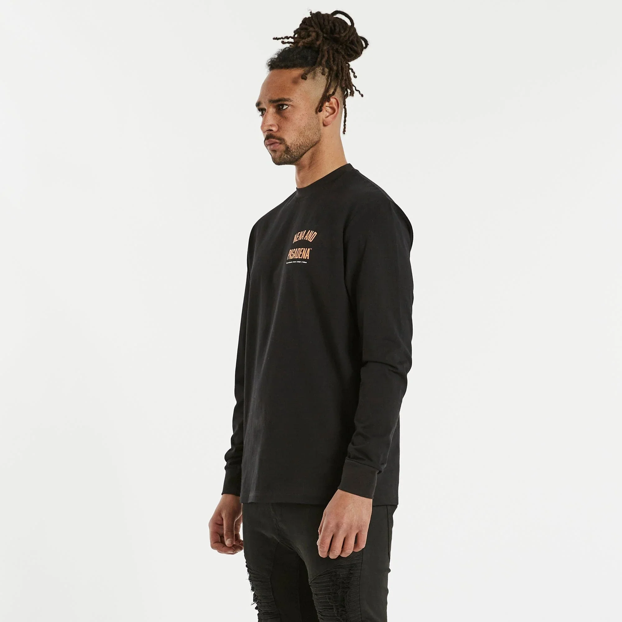 NENA AND PASADENA Domain Relaxed L/S Tee - Black - Image 4