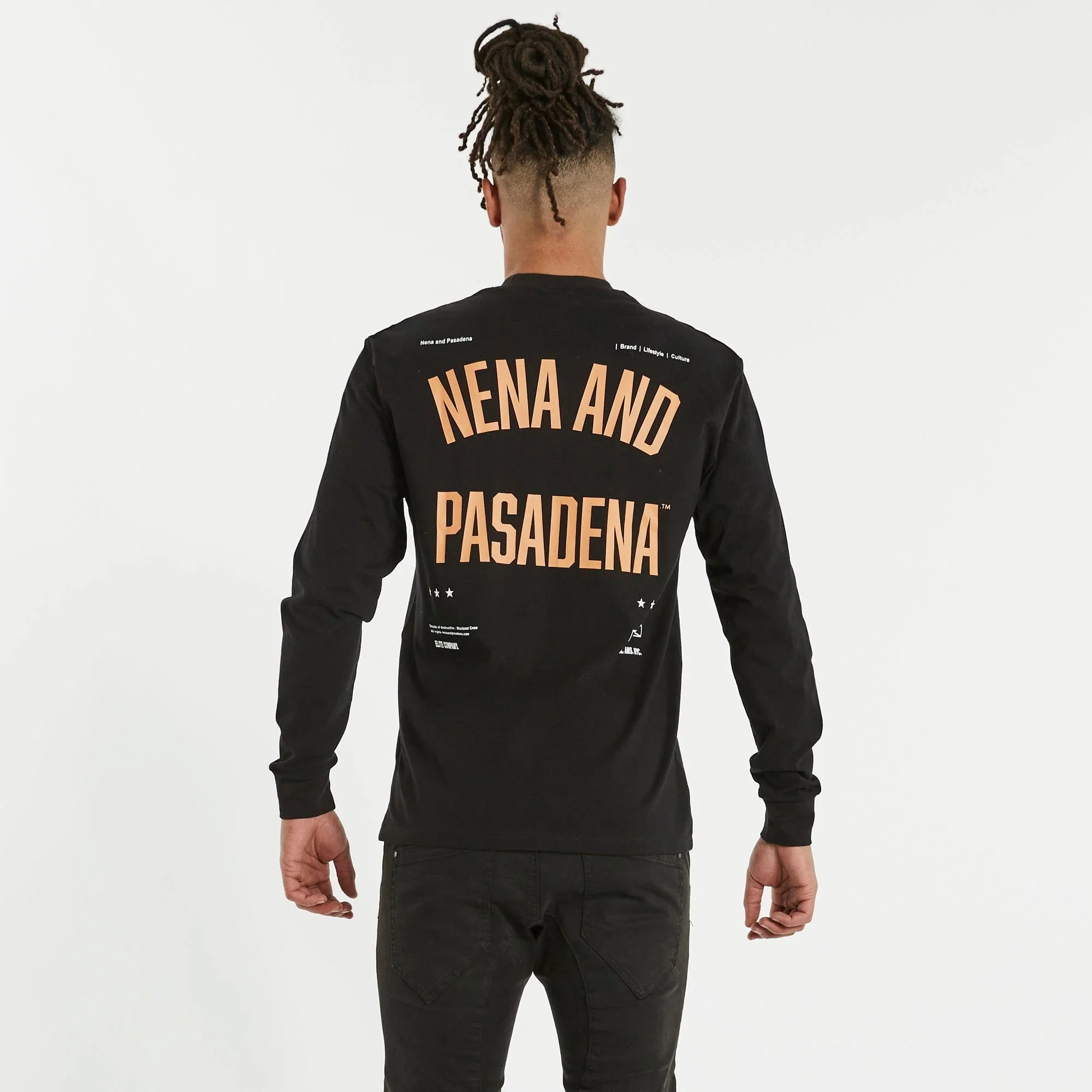 NENA AND PASADENA Domain Relaxed L/S Tee - Black - Image 5