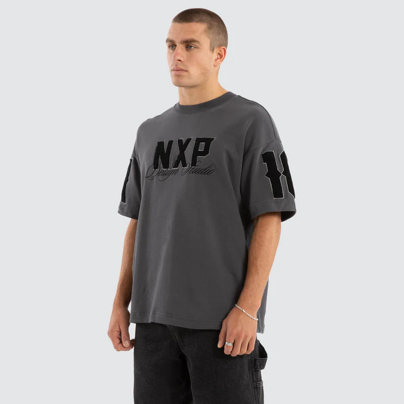 NENA AND PASADENA Dwell Loopback Raptor Tee - Asphalt - Image 6