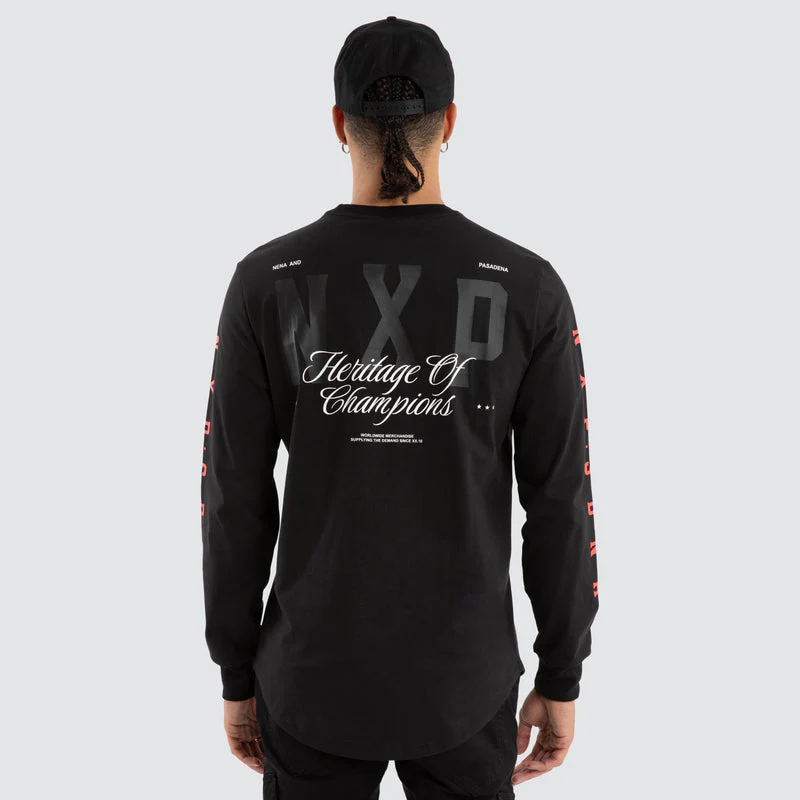 NENA AND PASADENA Final Dual Curved Longsleeve Tee - Jet Black