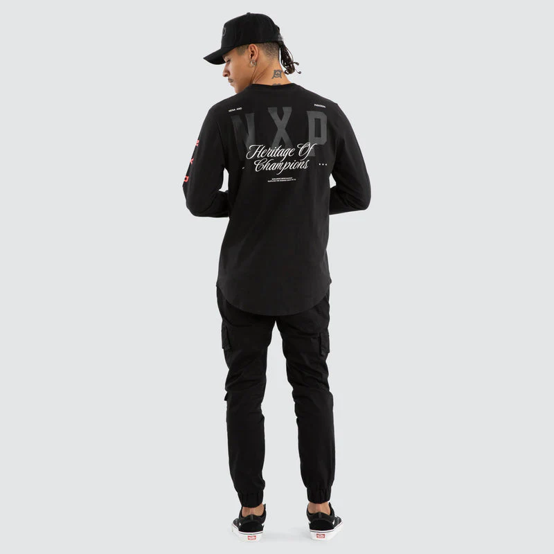 NENA AND PASADENA Final Dual Curved Longsleeve Tee - Jet Black - Image 2