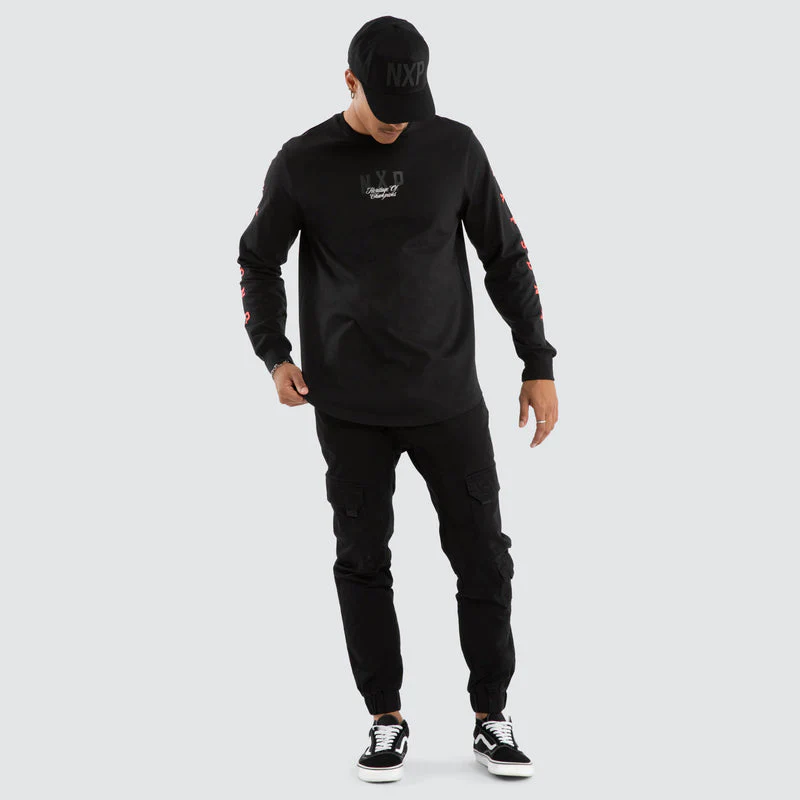 NENA AND PASADENA Final Dual Curved Longsleeve Tee - Jet Black - Image 3