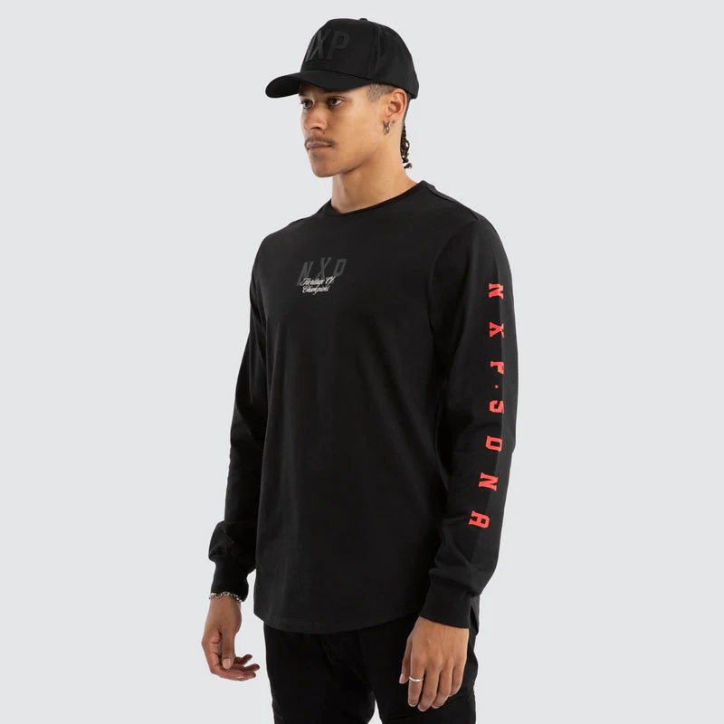 NENA AND PASADENA Final Dual Curved Longsleeve Tee - Jet Black - Image 4