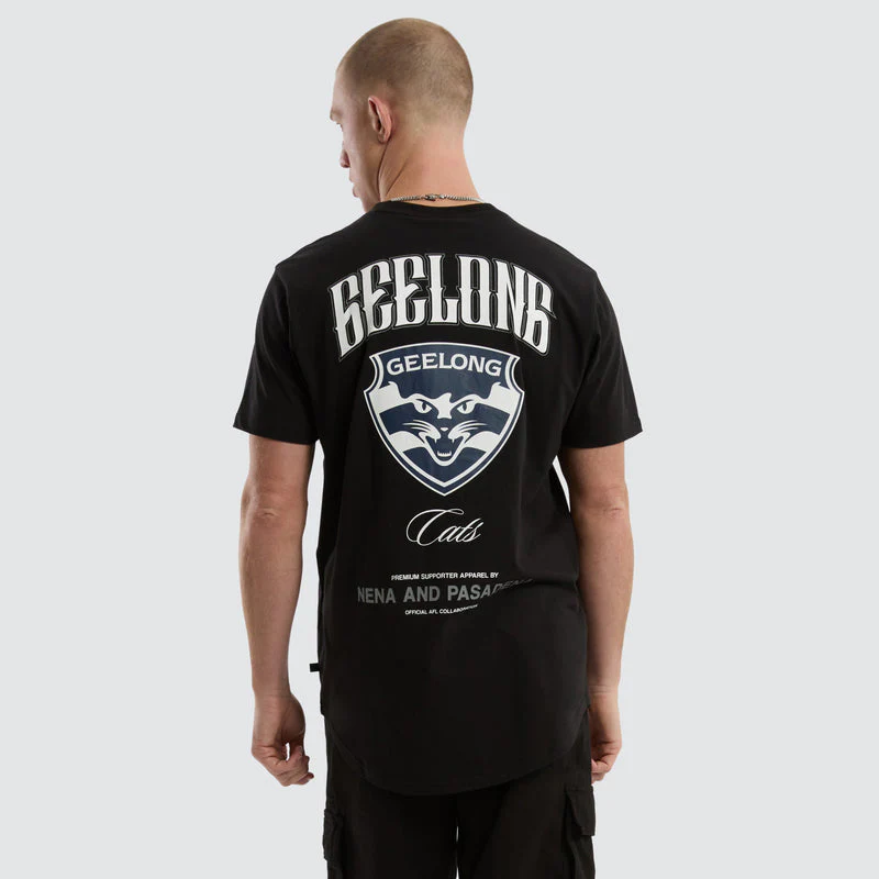 NENA AND PASADENA Geelong Cats AFL Legend Tee - Jet Black - Image 2