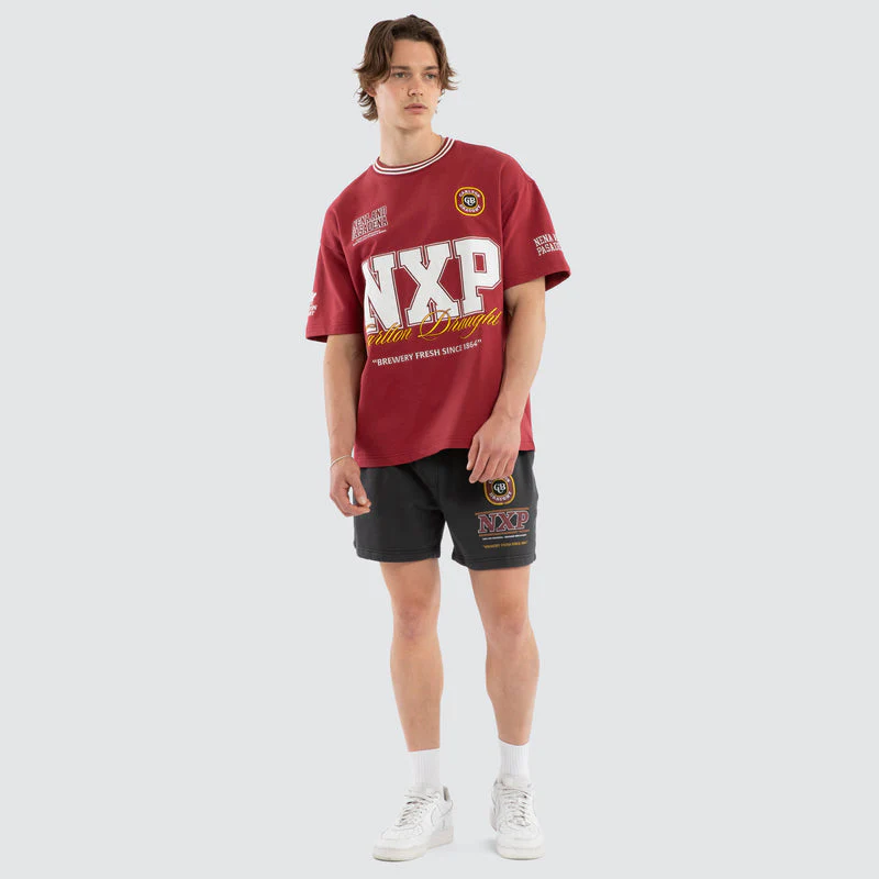 NENA AND PASADENA Spirits Loopback Raptor Tee - Burgundy - Image 2